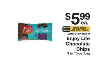 Fairway Store Market Enjoy Life Chocolate Chips offer