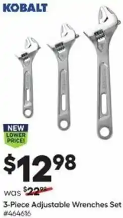 Lowe's 3-Piece Adjustable Wrenches Set offer