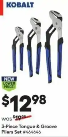 Lowe's 3-Piece Tounge & Groove Pliers Set offer