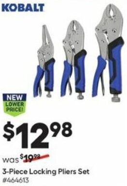 Lowe's 3-Piece Locking Pliers Set offer