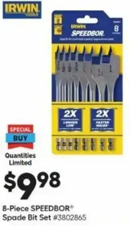 Lowe's 8-Piece Speedbor Spade Bit Set offer