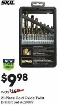 Lowe's 21-Piece Gold Oxide Twist Drill Bit Set offer