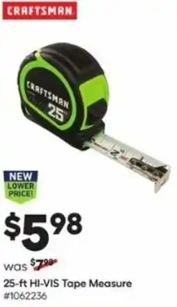 Lowe's 25-Ft HI-VIS Tape Measure offer