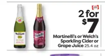 Weis Markets Martinelli's or Welch's Sparkling Cider or Grape Juice offer