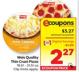 Weis Markets Weis Quality Thin Crust Pizza offer