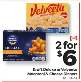 Weis Markets Kraft Deluxe or Velveeta Macaroni & Cheese Dinners offer