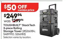 Lowe's StackTech 3-piece Rolling Storage Tower offer