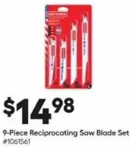 Lowe's 9-Piece Reciprocating Saw Blade Set offer
