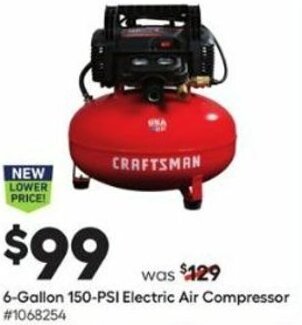Lowe's 6-Gallon 150-PSI Electric Air Compressor offer