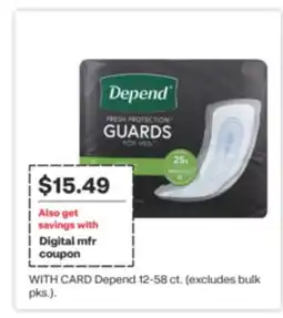 CVS Depend 12-58 ct offer