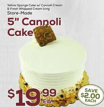 DeCicco & Sons 5 Cannoli Cake offer