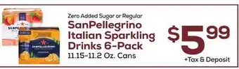 DeCicco & Sons SanPellegrino Italian Sparkling Drinks 6-Pack offer