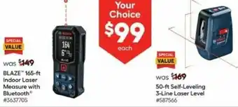 Lowe's 50-Ft Self-Leveling 3-Line Laser Level offer
