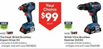Lowe's The Freak 18-Volt Brushless Impact Driver Kit offer