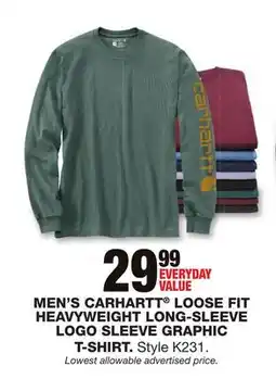 Blain's Farm & Fleet MEN'S CARHARTT LOOSE FIT HEAVYWEIGHT LONG-SLEEVE LOGO SLEEVE GRAPHIC T-SHIRT offer