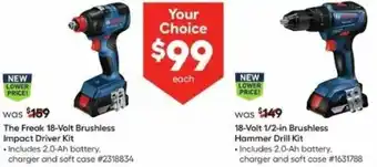 Lowe's 18-Volt 1/2-In Brushless Hammer Drill Kit offer
