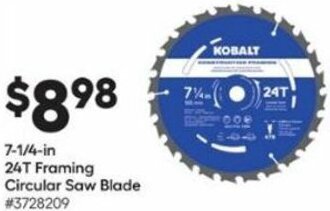 Lowe's 7-1/4-In 24T Framing Circular Saw Blade offer