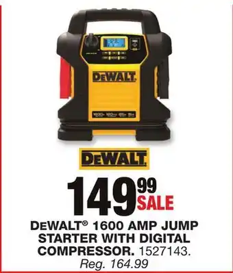 Blain's Farm & Fleet DEWALT 1600 AMP JUMP STARTER WITH DIGITAL COMPRESSOR offer