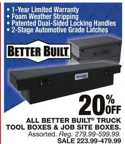 Blain's Farm & Fleet ALL BETTER BUILT TRUCK TOOL BOXES & JOB SITE BOXES offer