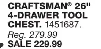 Blain's Farm & Fleet CRAFTSMAN 26 4-DRAWER TOOL CHEST offer