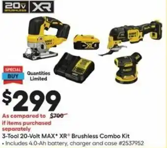 Lowe's 3-Tool 20-Volt Max XR Brushless Combo Kit offer
