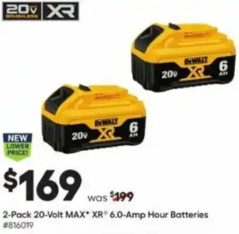 Lowe's 2-Pack 20-Volt Max XR 6.0-Amp Hour Batteries offer