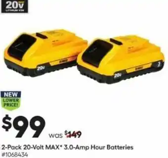 Lowe's 2-Pack 20-Volt Max 3.0-Amp Hour Batteries offer