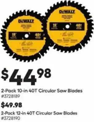 Lowe's 2-Pack 10-In 40T Circular Saw Blades offer