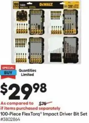 Lowe's 100-Piece FlexTorq Impact Driver Bit Set offer