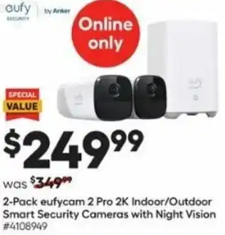 Lowe's 2-Pack Eufycam 2 Pro 2K Indoor/Outdoor Smart Security Cameras With Night Vision offer