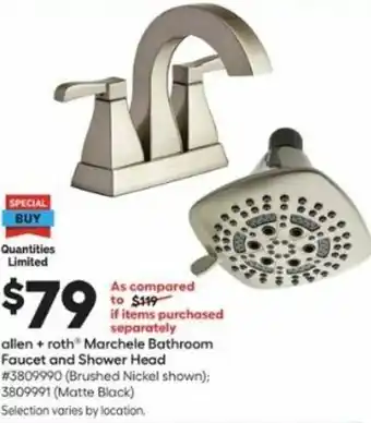 Lowe's Allen + Roth Marchele Bathroom Faucet And Shower Head offer