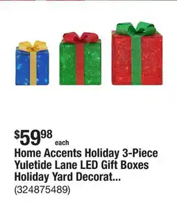 The Home Depot Home Accents Holiday 3-Piece Yuletide Lane LED Gift Boxes Holiday Yard Decoration Y7 offer