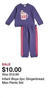 TJ Maxx Infant Boys 2pc Gingerbread Man Pants Set offer