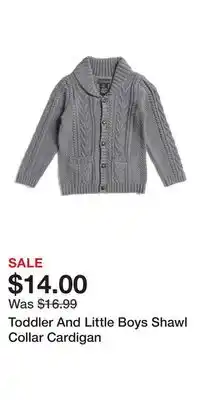 TJ Maxx Toddler And Little Boys Shawl Collar Cardigan offer