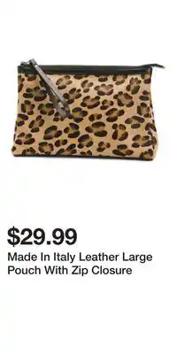 TJ Maxx Made In Italy Leather Large Pouch With Zip Closure offer