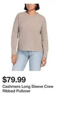 TJ Maxx Cashmere Long Sleeve Crew Ribbed Pullover offer