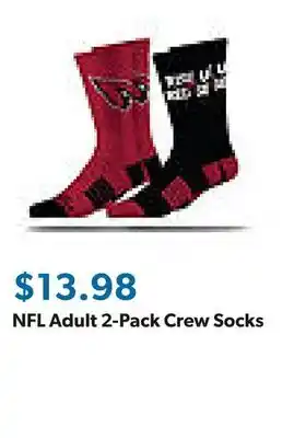 Sam's Club NFL Adult 2-Pack Crew Socks offer