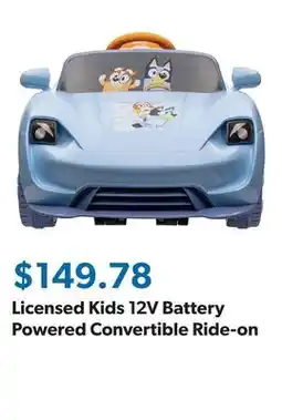 Sam's Club Licensed Kids 12V Battery Powered Convertible Ride-on offer