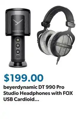 Sam's Club beyerdynamic DT 990 Pro Studio Headphones with FOX USB Cardioid Studio Microphone offer