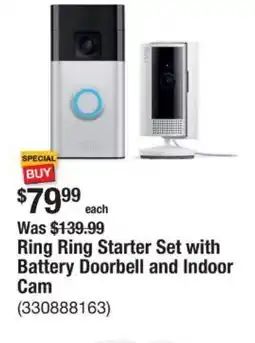 The Home Depot Ring Ring Starter Set with Battery Doorbell and Indoor Cam offer