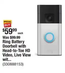 The Home Depot Ring Battery Doorbell with Head-to-Toe HD Video, Live View wit... offer