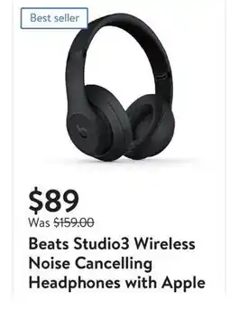 Walmart Beats Studio3 Wireless Noise Cancelling Headphones with Apple offer