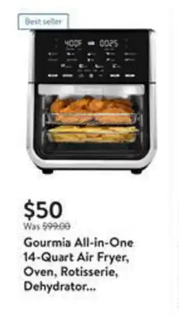 Walmart Gourmia All-in-One 14-Quart Air Fryer, Oven, Rotisserie, Dehydrator... offer