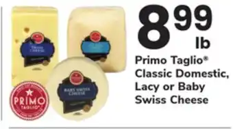 ACME Primo Taglio Classic Domestic, Lacy or Baby Swiss Cheese offer