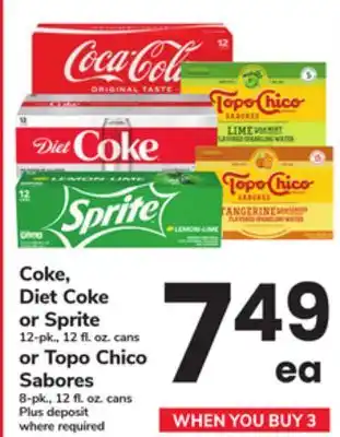 ACME Coke, Diet Coke or Sprite 12-pk., 12 fl. oz. cans or Topo Chico Sabores 8-pk., 12 fl. oz. cans offer