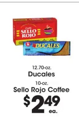 Price Rite 12.70oz., Ducales 10-oz., Sello Rojo Coffee offer