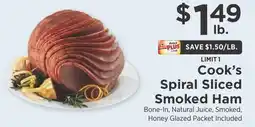 ShopRite Spiral Sliced Smoked Ham offer