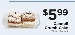 ShopRite Cannoli Crumb Cake offer