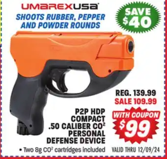 Big 5 Umarex P2P HDP Compact .50cal CO2 Personal Defense Device offer