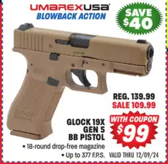 Big 5 Umarex Glock 19X Gen 5 BB Pistol offer